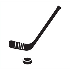 kockey stick silhouette on white background
