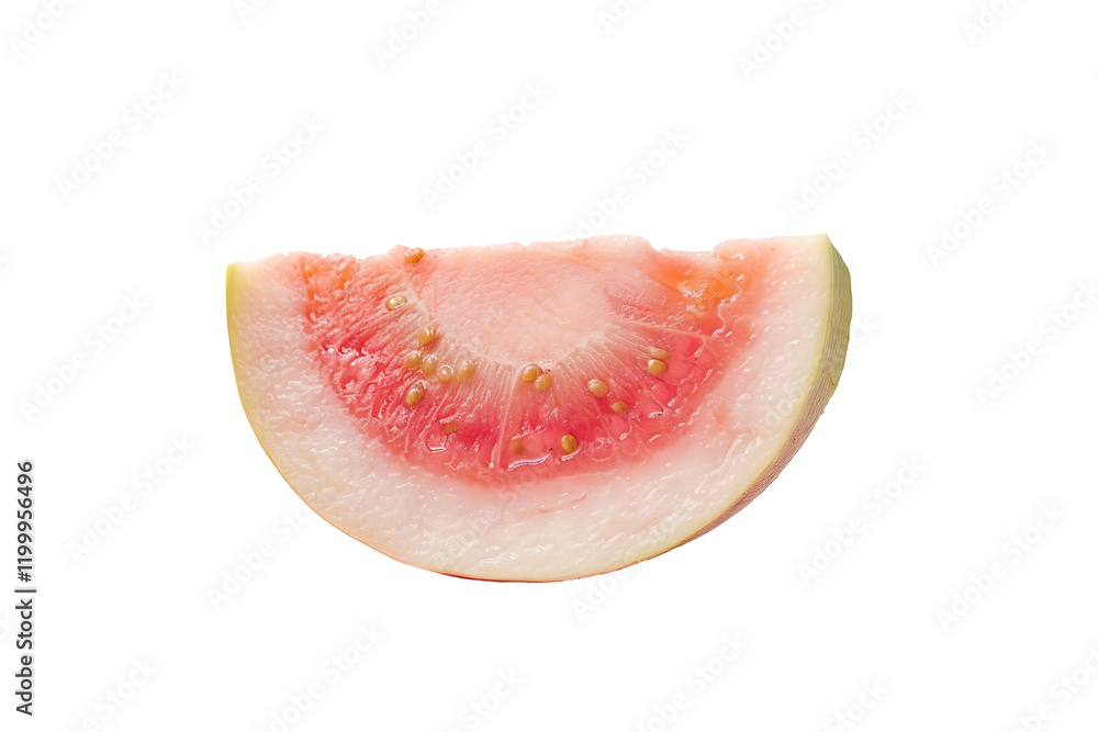 Poster slice of pink guava isolated on a transparent background