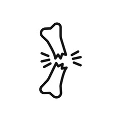 Osteoporosis icon Flat simple outline