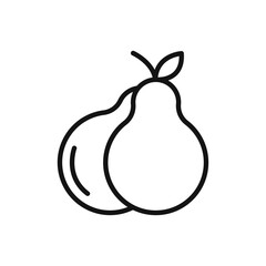 Pear icon Flat simple outline