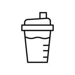 Protein shake icon Flat simple outline