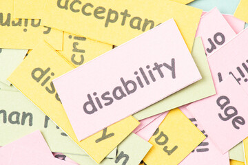 Disability, equality and inclusion, human rights, tolerance and acceptance, zero discrimination 