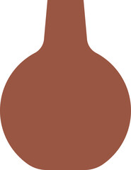 Ceramic Vase flat vector.
Brown pottery Isolated .
home decor.
Transparent background.