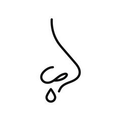 Runny nose icon Flat simple outline