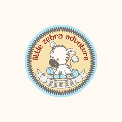 Adorable little zebra cartoon vector illustration in flat style, perfect for icons and kids’ designs
