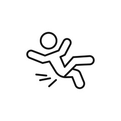 Slippery floor icon Flat simple outline