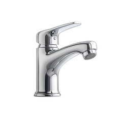 Modern Chrome Faucet on a White Background Isolated on transparent background