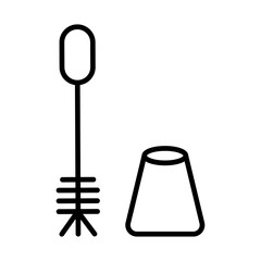 Toilet brush icon Flat simple outline
