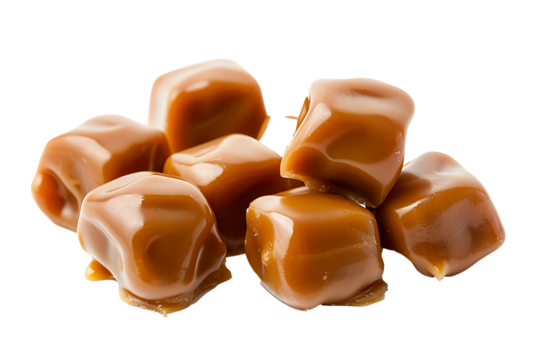 caramel candy isolated on a transparent background