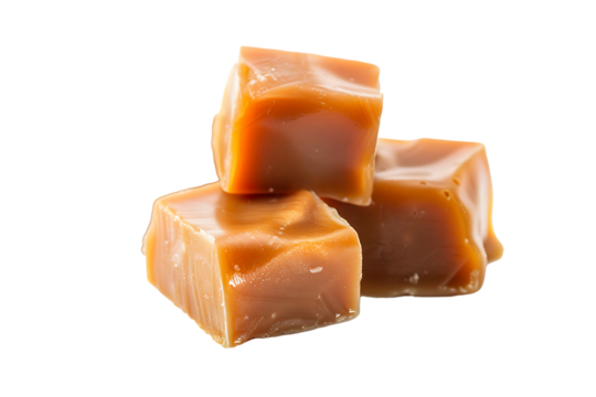 caramel candy isolated on a transparent background