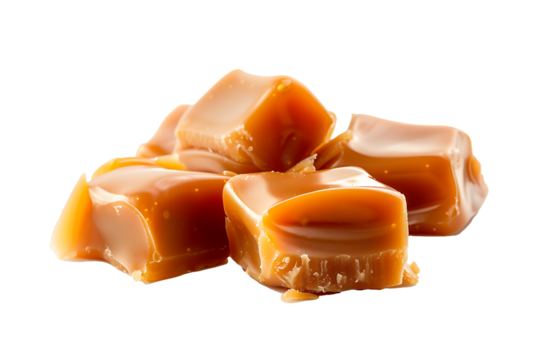 caramel candy isolated on a transparent background