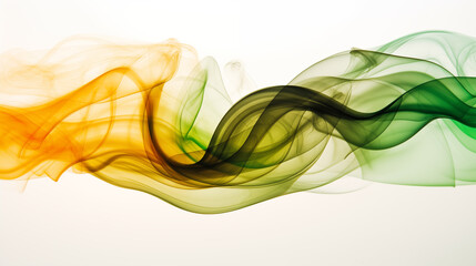 tricolor of indian flag wave background on white