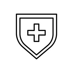 Obraz premium Virus protection shield icon Flat simple outline