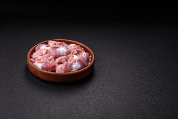 Raw chicken or turkey stomach with salt, spices and herbs