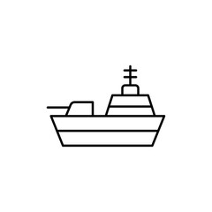 Warship icon Flat simple outline