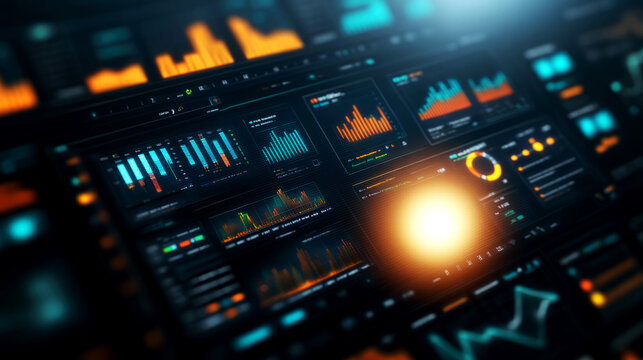 Data center server management dashboard high-tech environment digital analytics remote operations visualization of data insights