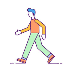 Obraz premium man walking icon, man walking vector illustration-simple illustration of man walking, perfect for man walking logos and themed design 