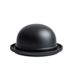 Fototapeta premium Elegant Black Serving Dome for Culinary Presentation Isolated on transparent background