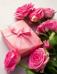 international women's day with a woman holding a red ribbon, isolated on white in studio