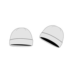 Beanie Mock-Up Template, Front Back and sides