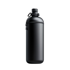 Modern Black Water Bottle for Outdoor Activities Isolated on transparent background