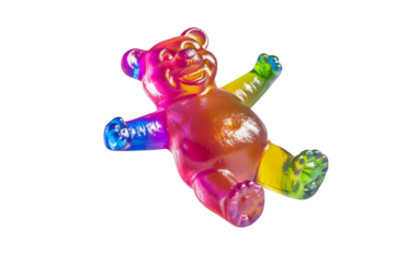 gummy bear isolated on a transparent background