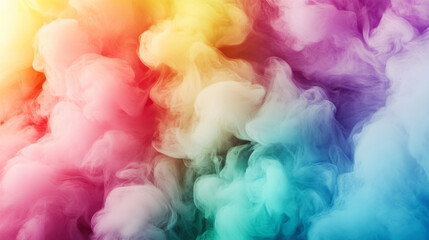 Soft rainbow arcs in a gentle fog, magical and calming background