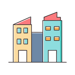 minimalistic buildings icon, minimalistic buildings vector illustration-simple illustration of minimalistic buildings, perfect for minimalistic buildings logos and themed design 