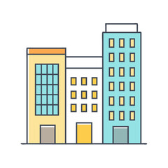 minimalistic buildings icon, minimalistic buildings vector illustration-simple illustration of minimalistic buildings, perfect for minimalistic buildings logos and themed design 