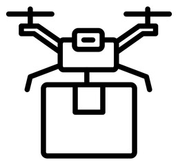 Drone Delivery Line Icon