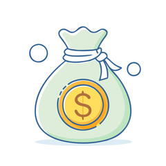 money bag icon, money bag vector illustration-simple illustration of money bag, perfect for money bag logos and themed design 