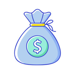 money bag icon, money bag vector illustration-simple illustration of money bag, perfect for money bag logos and themed design 