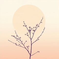Delicate Branch With Blossoms Against A Soft Background