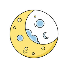 moon icon, moon vector illustration-simple illustration of moon, perfect for moon logos and themed design 