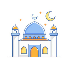 mosque icon, mosque vector illustration-simple illustration of mosque, perfect for mosque logos and themed design 
