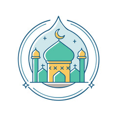 mosque logo icon, mosque logo vector illustration-simple illustration of mosque logo, perfect for mosque logo logos and themed design 