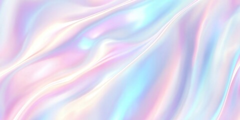 Naklejka premium Colorful iridescent, holographic rainbow foil texture background. Iridescent fabric trendy cloth holographic texture purple pink blue metal
