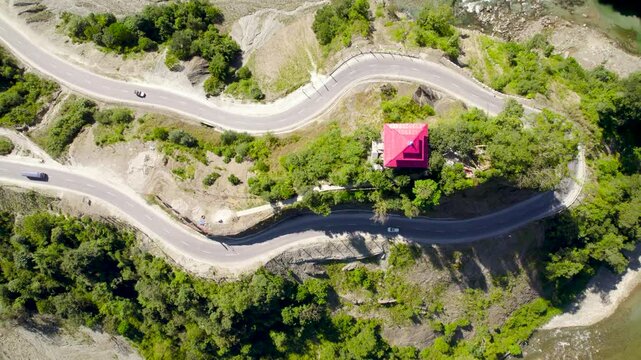 The road in the hill, zig-zag road in northeastern hills, long drive road trip