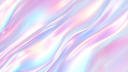 Obraz premium Colorful iridescent, holographic rainbow foil texture background. Iridescent fabric trendy cloth holographic texture purple pink blue metal