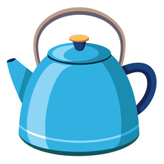 blue teapot isolated on white