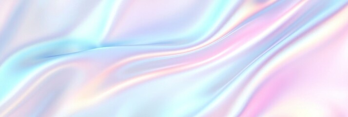 Obraz premium Colorful iridescent, holographic rainbow foil texture background. Iridescent fabric trendy cloth holographic texture purple pink blue metal