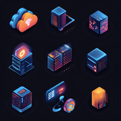 Each icon is presented in 9 distinct styles: flat, isometric, line art, 3D realistic, pixel art, cartoon, gradient modern, minimal outline, and futuristic neon. These diverse renderings ensure compati