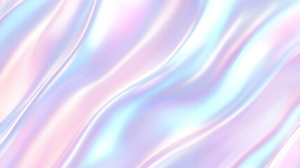 Obraz premium Colorful iridescent, holographic rainbow foil texture background. Iridescent fabric trendy cloth holographic texture purple pink blue metal