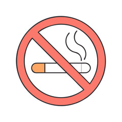 no smoking icon, no smoking vector illustration-simple illustration of no smoking, perfect for no smoking logos and themed design 