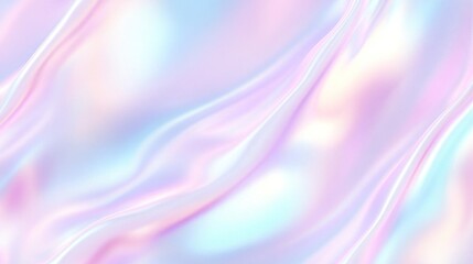 Obraz premium Colorful iridescent, holographic rainbow foil texture background. Iridescent fabric trendy cloth holographic texture purple pink blue metal