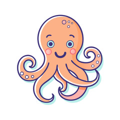 Fototapeta premium octopus icon, octopus vector illustration-simple illustration of octopus, perfect for octopus logos and themed design 