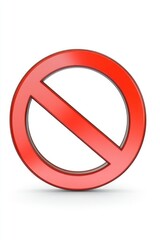 Fototapeta premium A clear red no entry sign on a white background