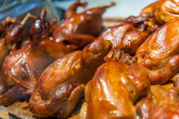 Delicious chickens in the delicatessen