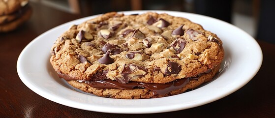 Fototapeta premium Delicious Chocolate Chip Cookie Sandwich with Creamy Nutella Filling