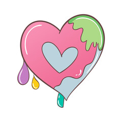 painted heart icon, painted heart vector illustration-simple illustration of painted heart, perfect for painted heart logos and themed design 